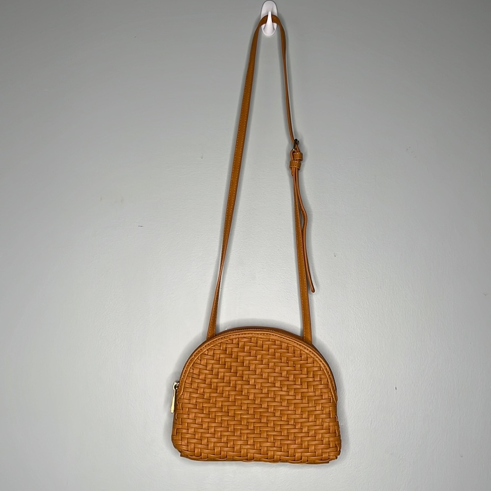 Anthropologie Woven Faux Leather Crossbody Bag